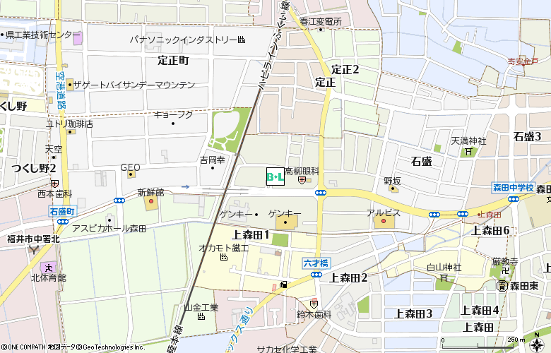 コンタクトショップ福井北付近の地図